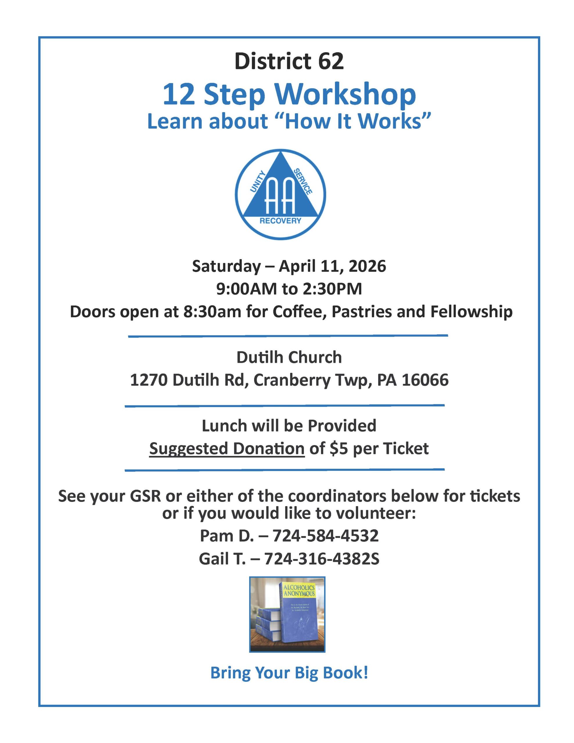 District 62 12 Step Workshop